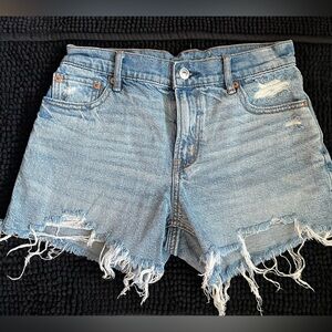 American Eagle Outfitters Blue Distressed Jean Shorts